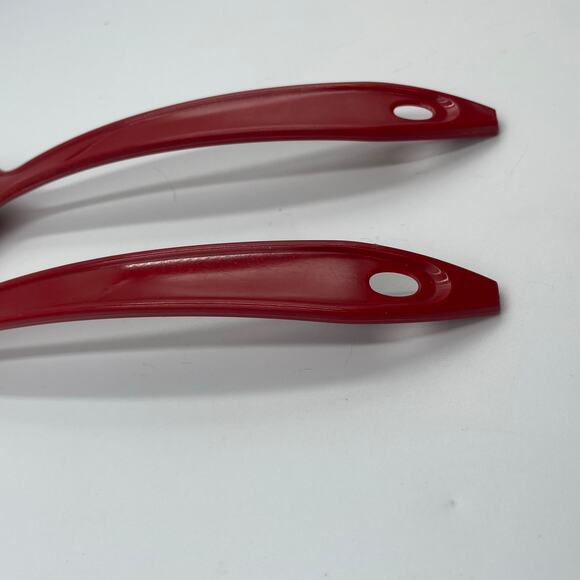 2 Vintage Hutzler Red Melamine Serving & Slotted Spoon #700 #1700 Made in USA - Picture 4 of 5